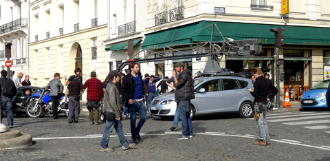 Filminspleningen av Red 2 i Paris.