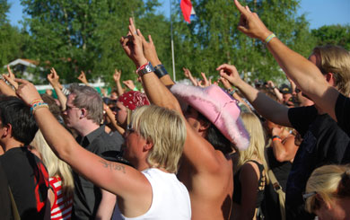 Publikbeteende på Sweden Rock i Blekinge.