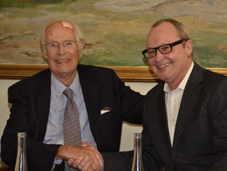 Sir George Martin och Nils Landgren.