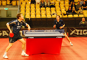 J-O Waldner möter Axel Abrahamsson i herrsingeln, SM Helsingborg 2009