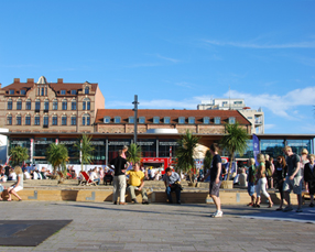 Sundstorget i Helsingborg under sommarfestivalen.